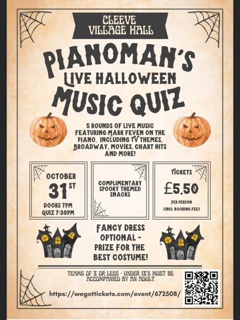 Halloween Live Music Quiz with the Pianoman - Poster